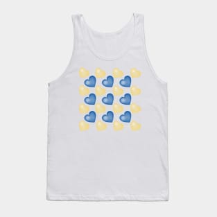 Hearts, Blue and Yellow Tank Top
